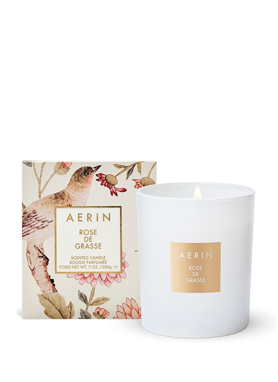 AERIN Rose De Grasse Scented Candle - In White, Size: 200g