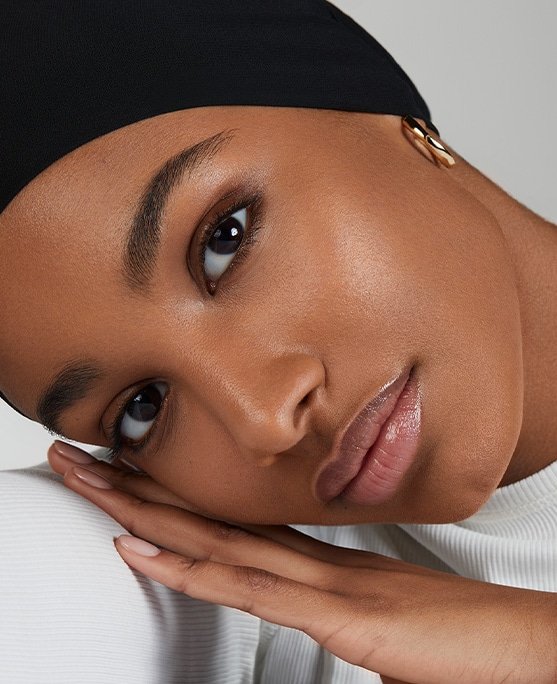 Model with smokey eye makeup look. 