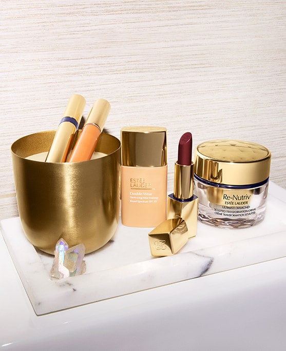 photo of feel good beauty essentials from estee lauder
