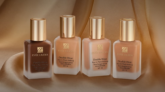 Double Wear foundation bottles of differing shades