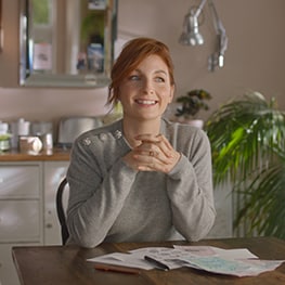 Alice Levine at home in her kitchen. 