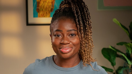 Clara Amfo smiling to camera