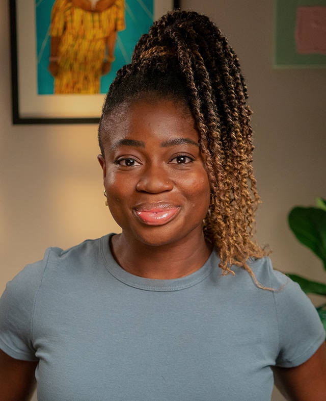 Clara Amfo smiling to camera
