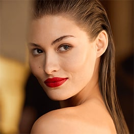 Grace Elizabeth looks over her shoulder