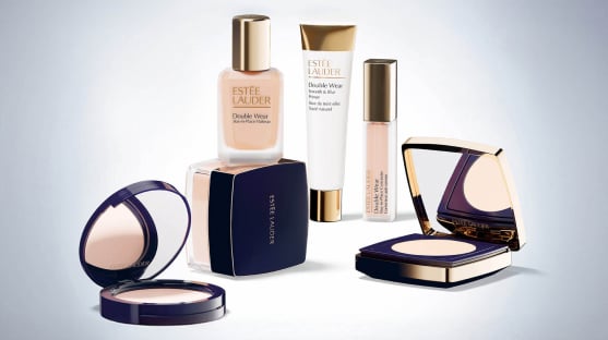 photo of woman applying estee lauder morning skincare routine