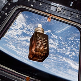 Advanced Night Repair Serum floating in outer space