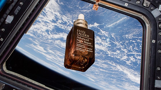 Advanced Night Repair Serum floating in outer space