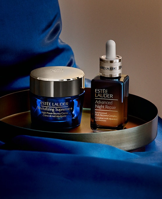 photo of estee lauder night skincare products from sleep quiz