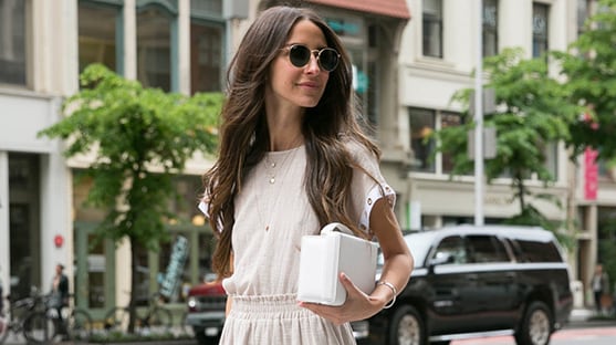 Arielle Noa Charnas walks down the street